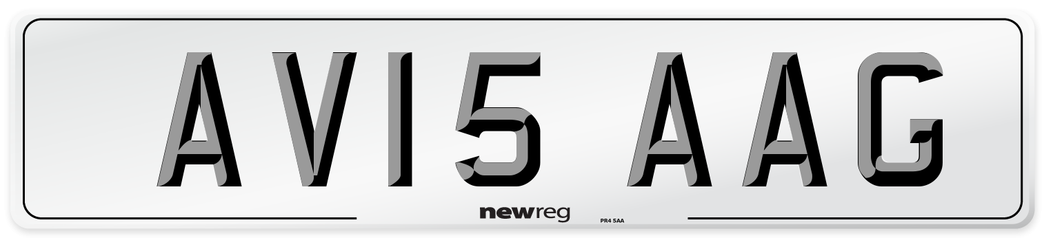 AV15 AAG Number Plate from New Reg